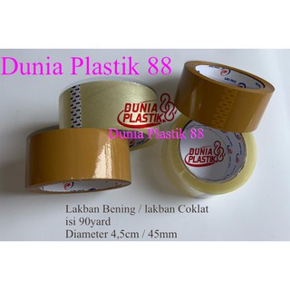 

90yard 45mm LAKBAN BENING COKLAT isolasi solatip selotip salotape bening putih luat kwalitas bagus