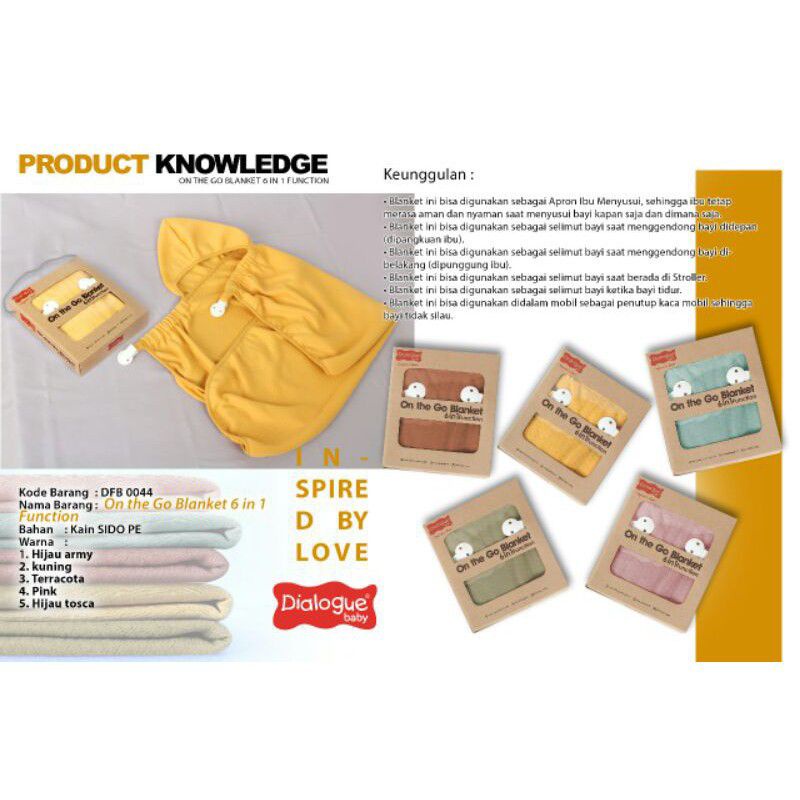 Selimut Dialogue On The Go Blanket 6 in 1 Function (POLOS WARNA Halus Lembut) DFB0044