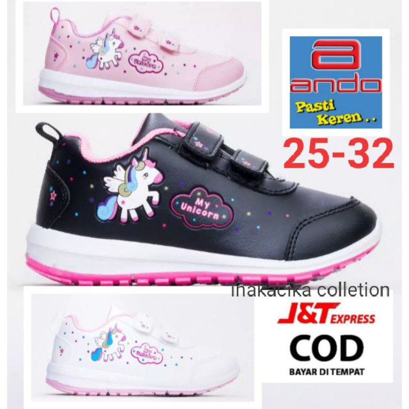 Sepatu Sekolah Anak Perempuan Cantik Ando Unicorn Minicorn Lili Cute Bunny 25 32 Paud Tk Sd Shopee Indonesia