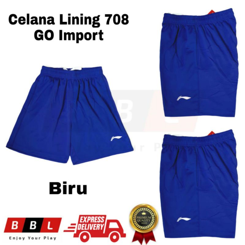 Celana Badminton Lining 708 Biru Grade Ori Import Celana bulutangkis Lining murah celana pendek olah