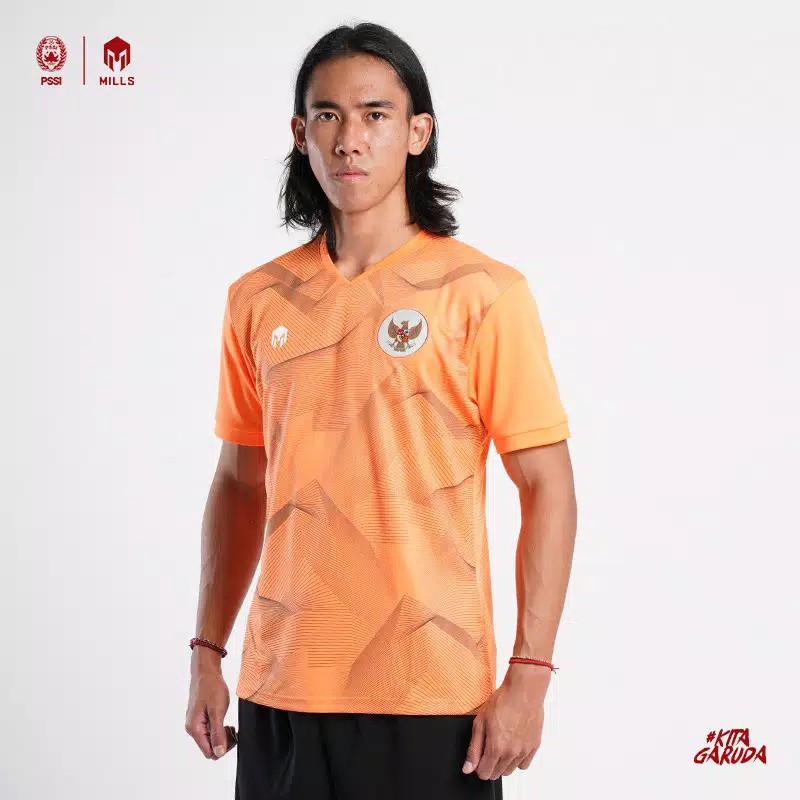 JERSEY TIMNAS GARUDA INDONESIA 2020 MILLS 1013GR BAJU LATIHAN TIMNAS TRAINING JERSEY TIMNAS ORANGE