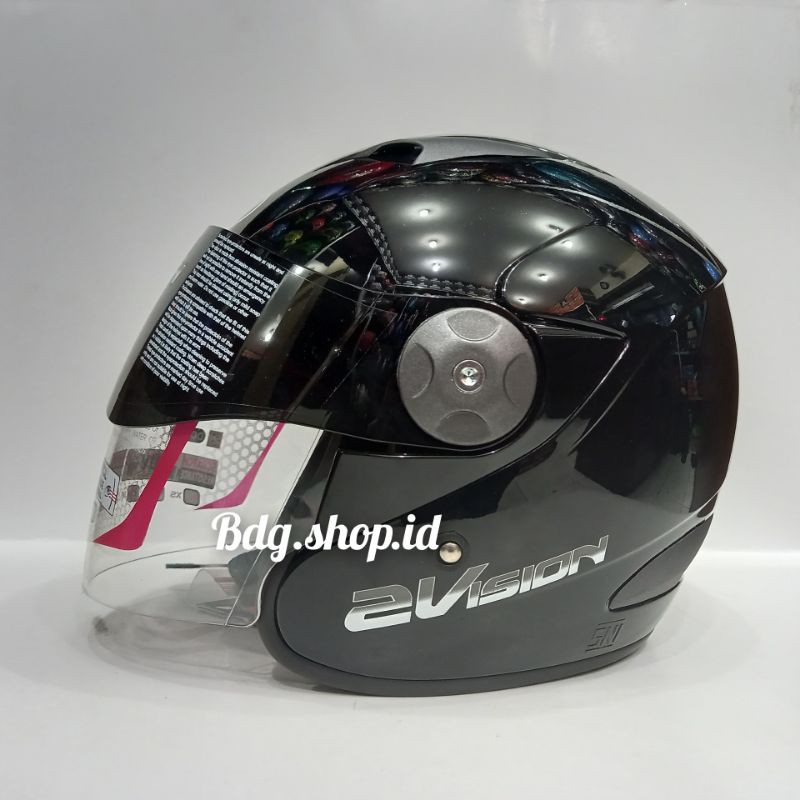 Helm kyt 2 vision solid halpace-Hitam