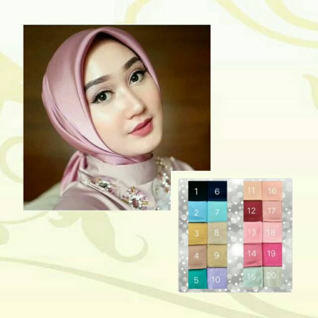 Jilbab Kerudung segiempat Satin Velvet polos AZARA