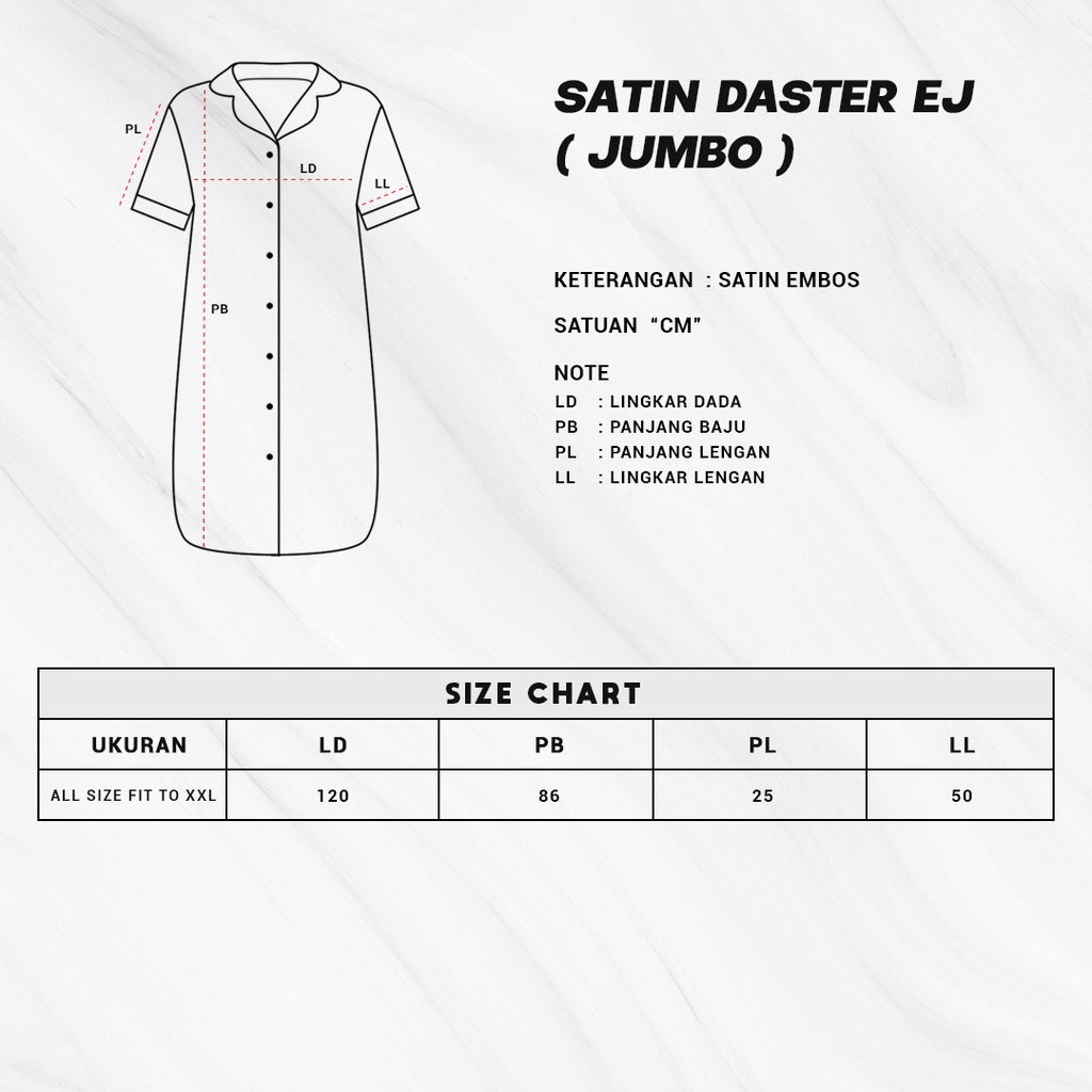 HipNop SATIN EMBOS PIYAMA JUMBO BAJU TIDUR WANITA BIG SIZE PIYAMA CEWEK BAJU TIDUR CEWEK MIX