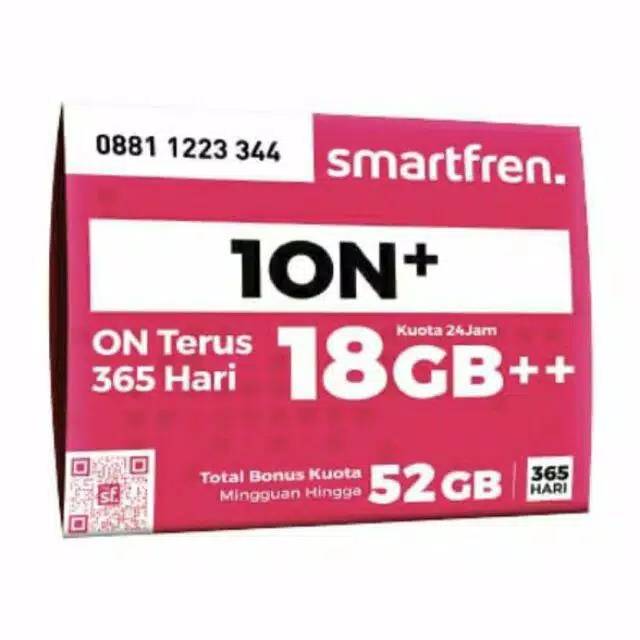 Perdana Smartfren 1ON+(ion plus)  18GB++ 120 pcs