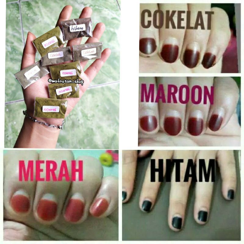 kutek bubuk / pacar bubuk / pacar muslimah / pacar halal / kutek halal / kutek alami / henna tangan 
