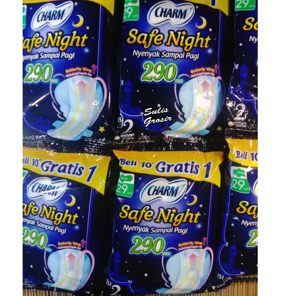 ★SALE Charm Pembalut Safe Night Wing 29cm Renceng