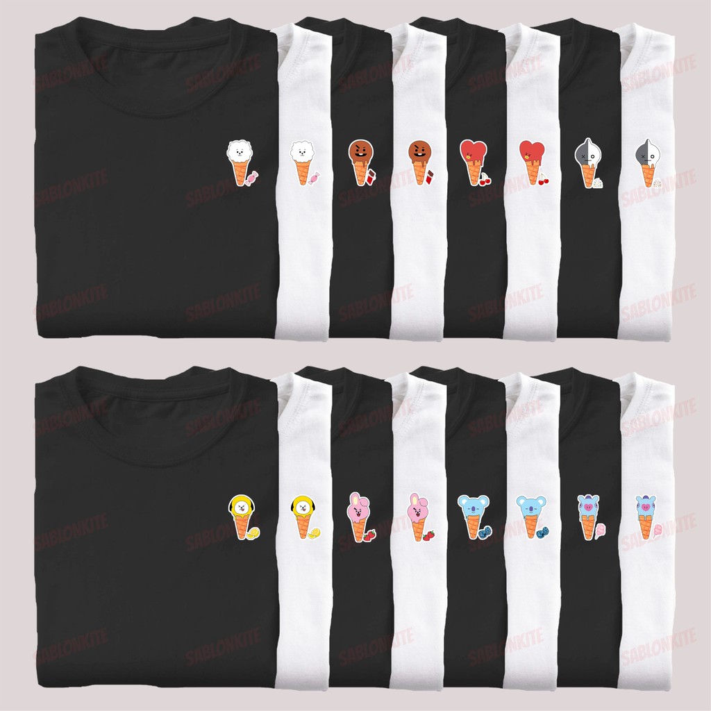 PALING MURAH! KAOS ICE CREAM MEMBER COOKY TATA CHIMMY RJ MANG KOYA SHOOKY VAN UNISEX COMBED 30S