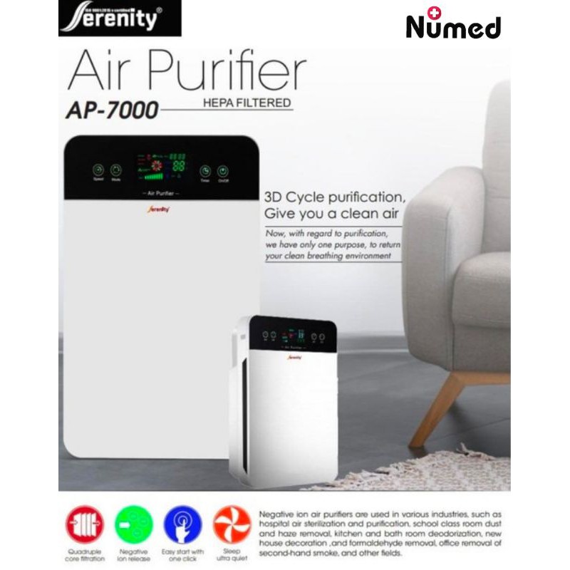 Air Purifier Original Serenity AP 7000 / AP 8000 Layar Sentuh Dengan Lampu Ultra Violet