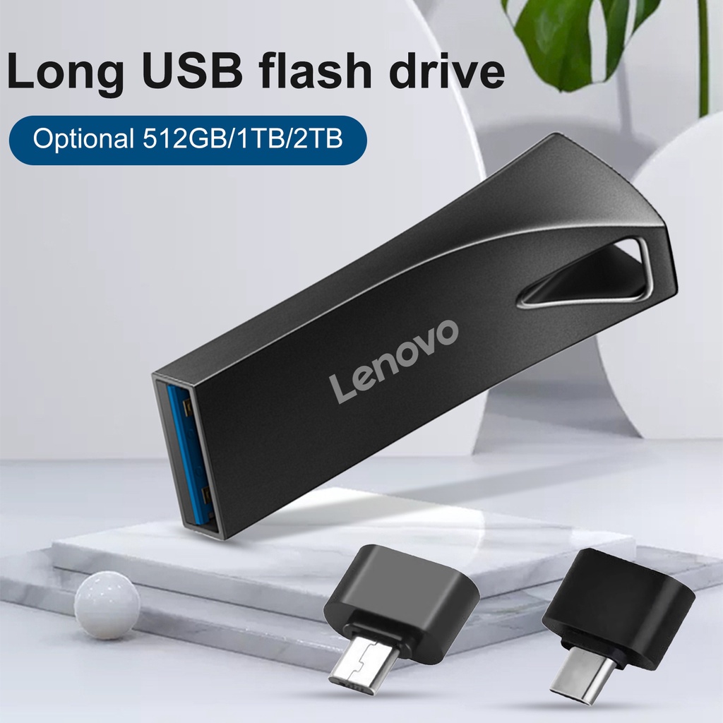 (Huluboy) Lenovo U Disk Drive USB Mini Anti Air Kecepatan Tinggi 512GB / 1TB / 2TB