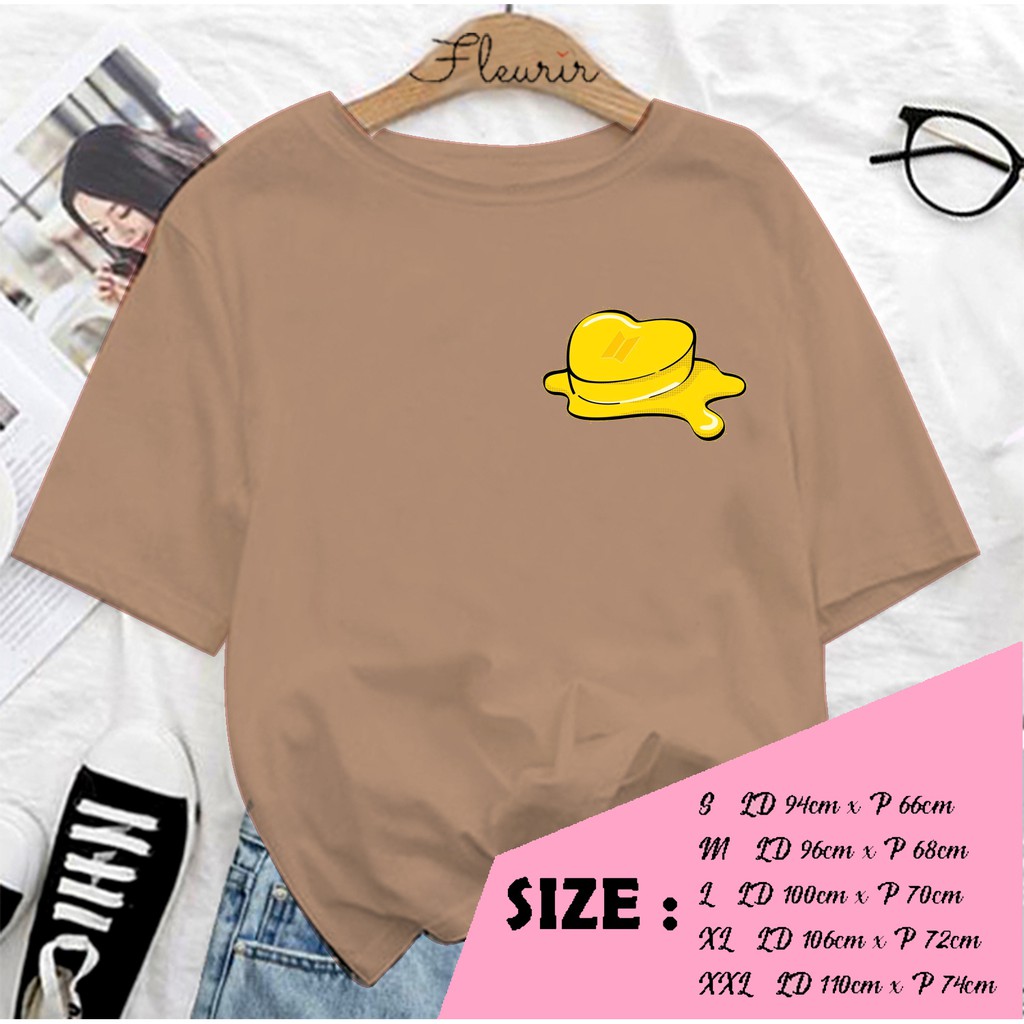 FLEURIR - KAOS  BUTTER LOGO KPOP KOREA OVERSIZE KATUN KAOS WANITA DEWASA TUMBLR TEE UNISEX JUMBO