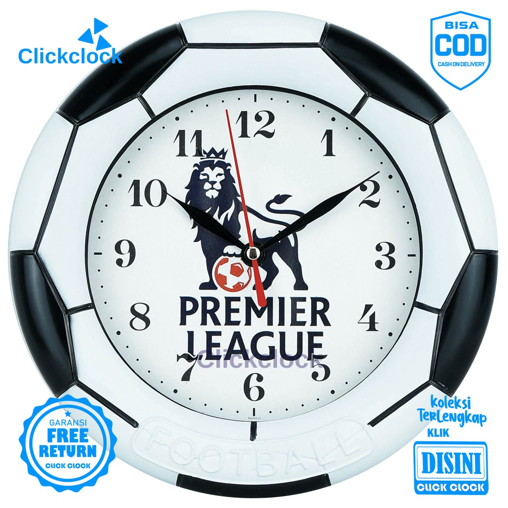Jam Dinding Quartz Klub Bola Manchester United Real Madrid Esa 914 Besar Hiasan Kamar Unik