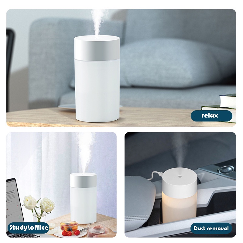 Pelembab Udara,Pembersih Udara,Diffuser Humidifier,Home Office 4 Warna LED Aromaterapi