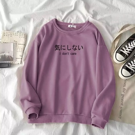 Basic Sweater IDONTCARE Gation Sablon Pria&amp;Wanita Pullover