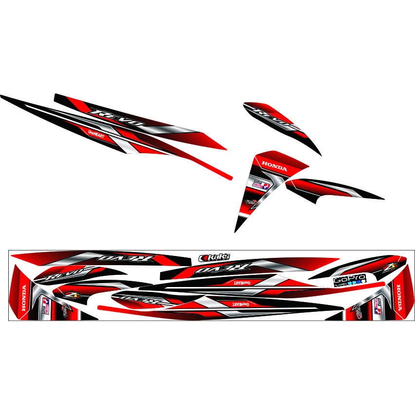 STICKER / STRIPING VARIASI HONDA REVO FI STRIPING MOTIF RACING STYLE HONDA REVO FI STICKER
