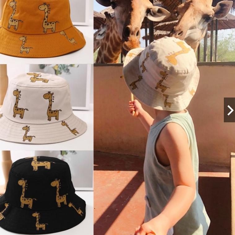 BRANDS FESTIVAL Topi Anak laki-laki perempuan Bucket Nelayan Gambar Kartun Jerapah Import HT12-4
