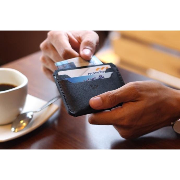 

[[COD]] SKIPPER - Black (Card Holder Kulit, Card Wallet Leather, Handmade) PROMO Kode 234