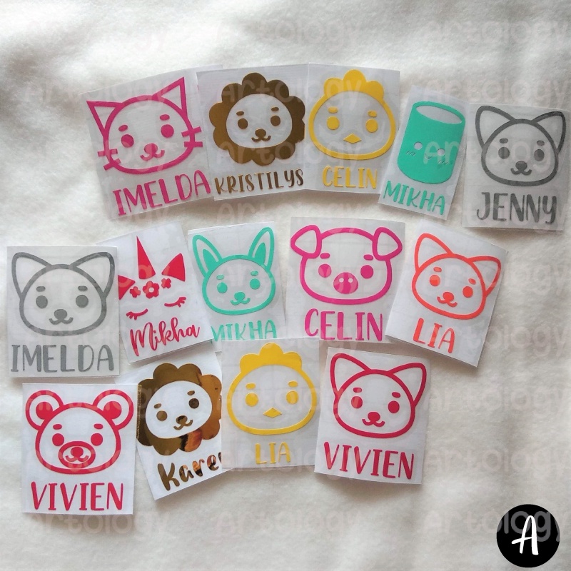 

Custom Sticker Label Nama Anak Dewasa Karakter Vinyl Decal Waterproof Tahan Air Jumbo Hand Sanitizer