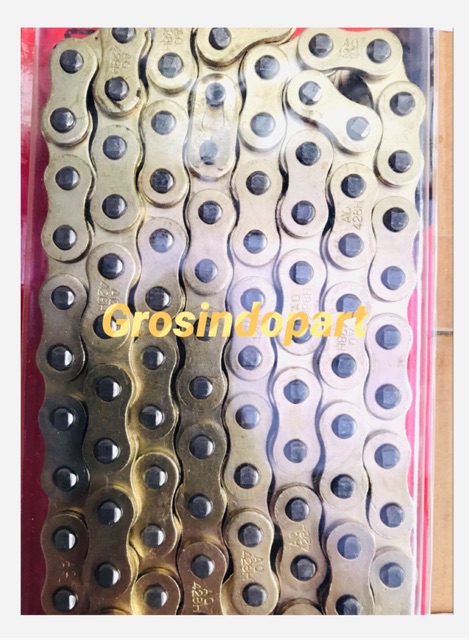 RANTAI TARIK RANTAI RODA MOTOR RANTAI GOLD / KUNING 428H-104 L GRAND-SUPRA TROMOL-SHOGUN LAMA OLD-1