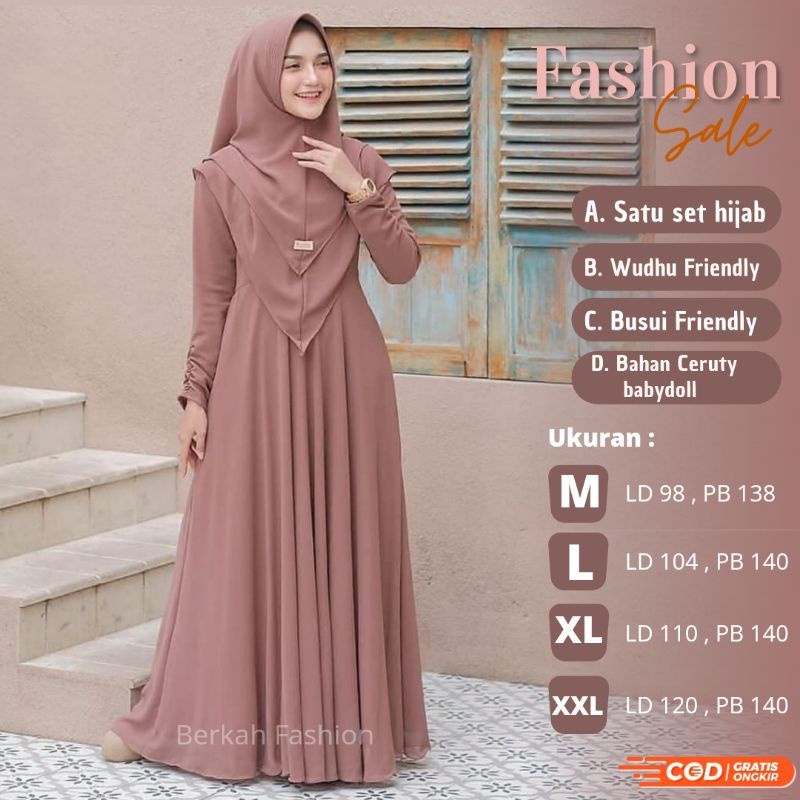 BAJU GAMIS WANITA CANTIK PEREMPUAN CEWEK REMAJA DEWASA SYARI SYAR'I ASDF PESTA POLOS SIMPLE KONDANGA