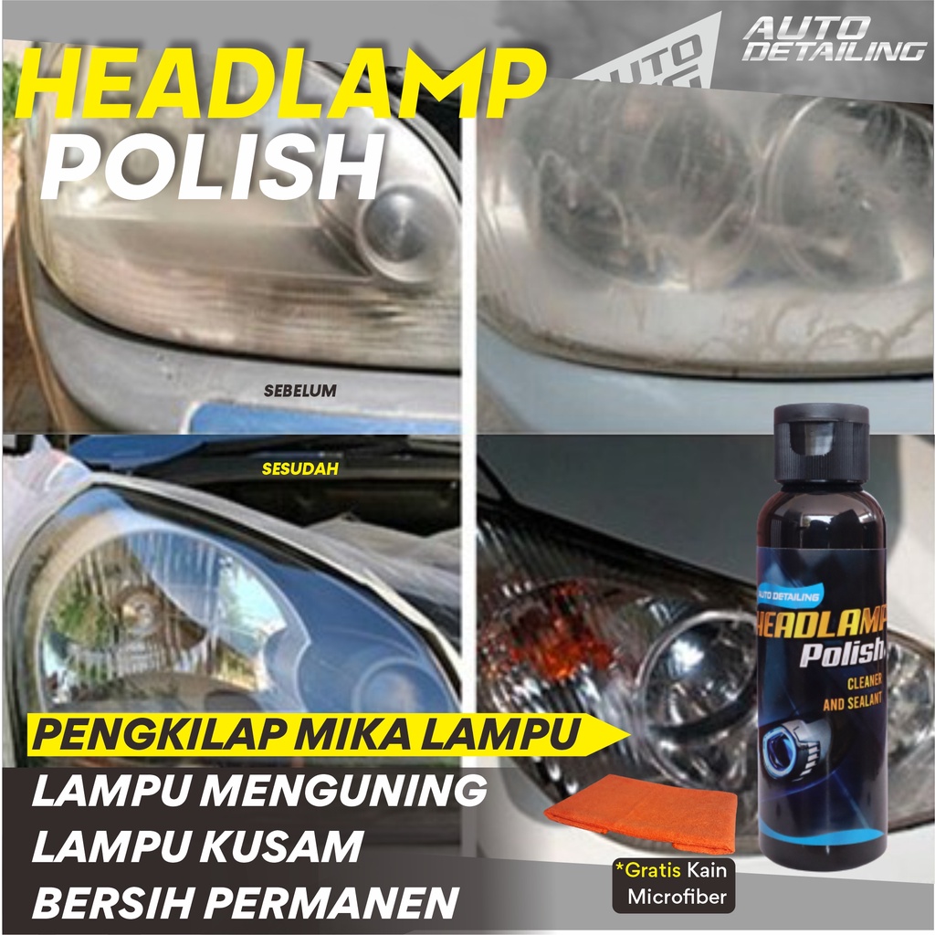 Auto Detailing Headlamp Polish Pembersih Mika Lampu Kendaraan