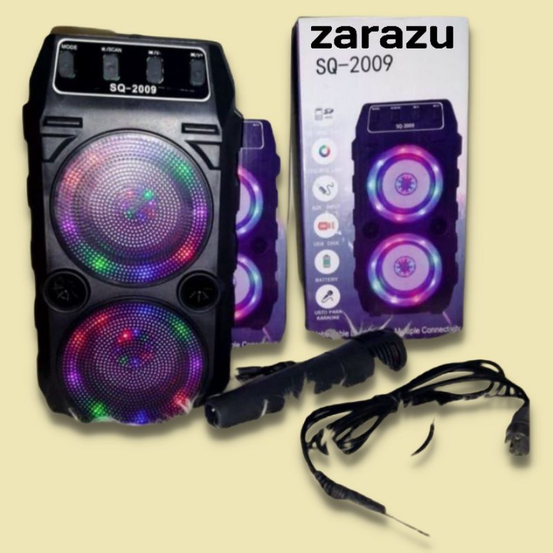 speaker Bluetooth free mic karaoke + lampu disko ajeb-ajeb