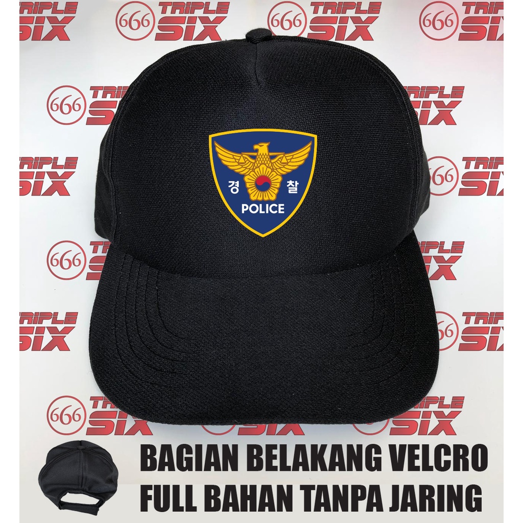 Topi baseball Velcro Police Polisi Korea