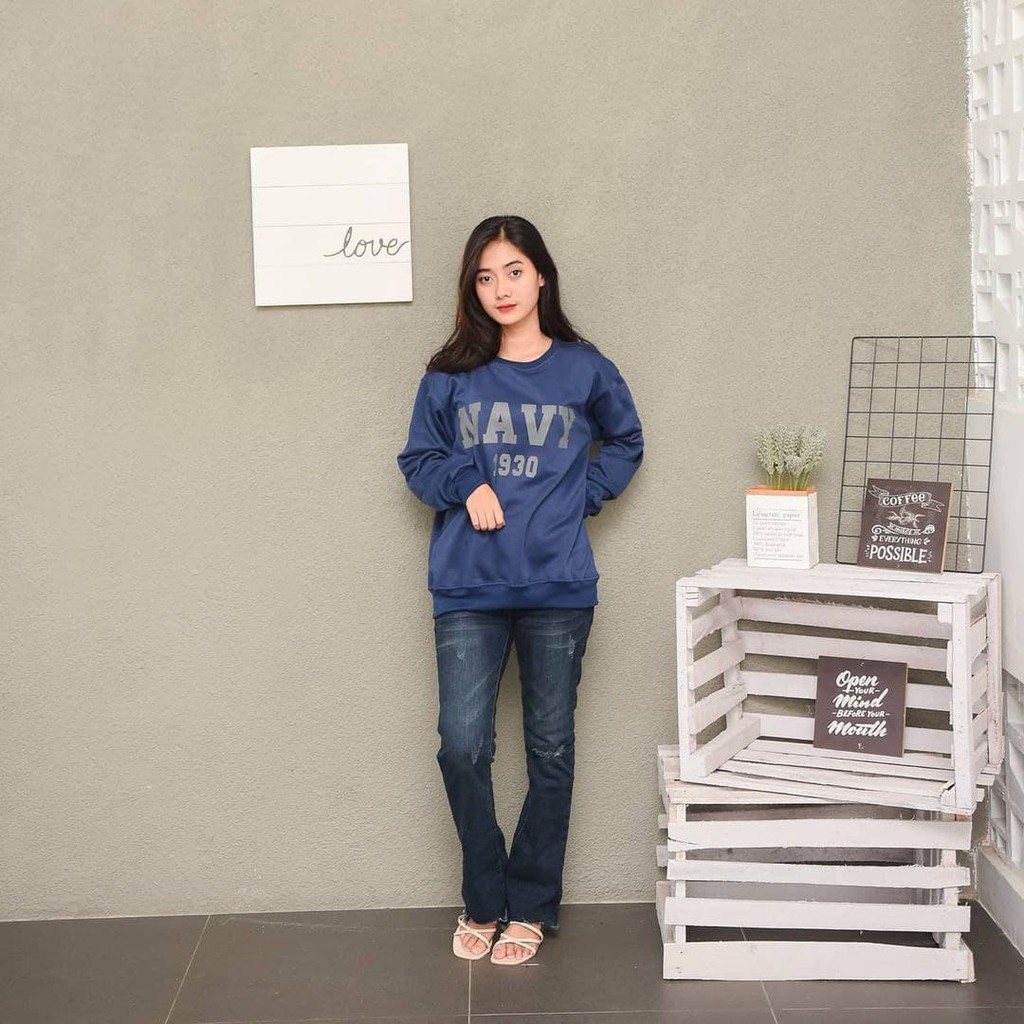 Nara Grosir - Navy Sweater | Fashion Terkini | Sweater Termurah