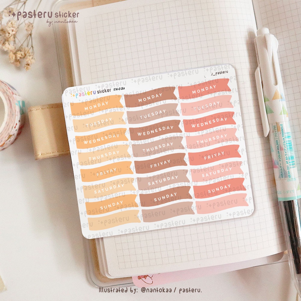 

7 Days Banner | Pasteru Planner Bullet Journal Sticker