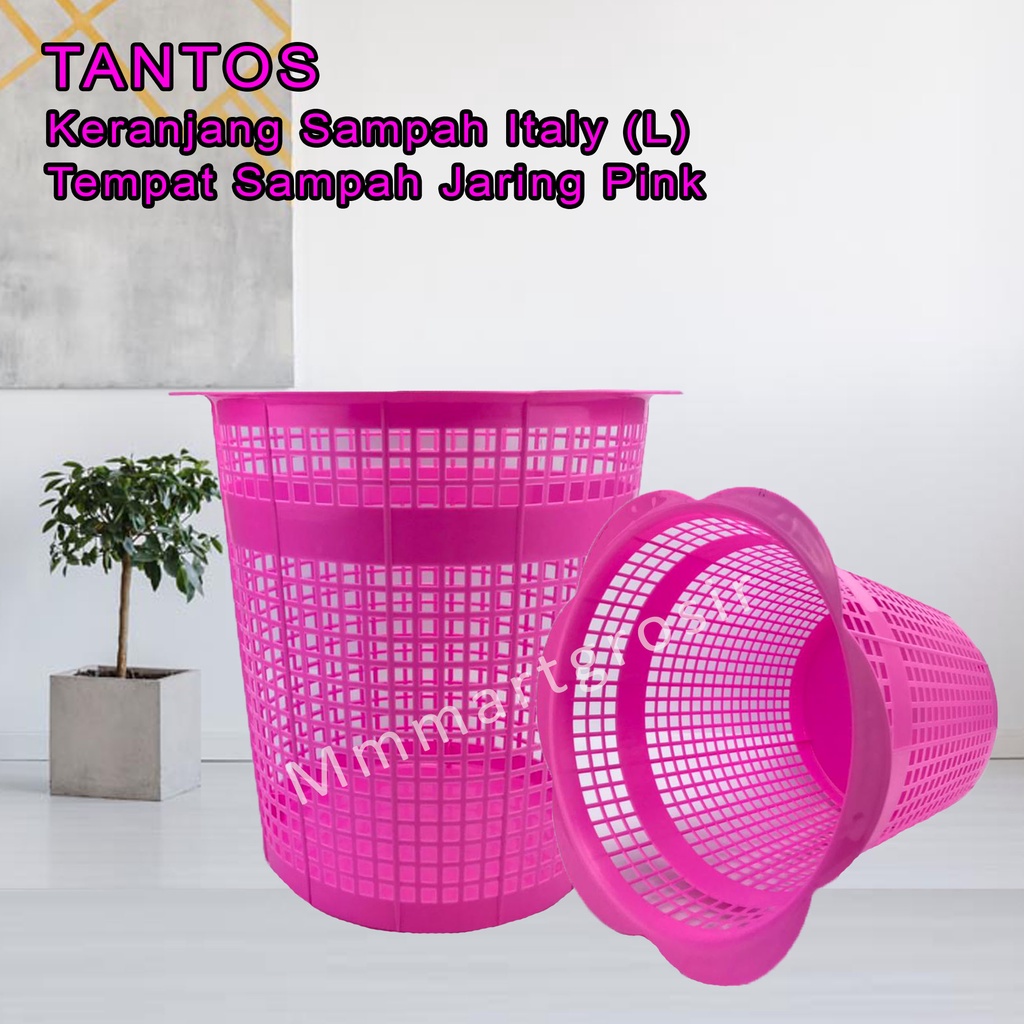 Keranjang Sampah Italy (L)*Tantos * Tempat Sampah Jaring * 3013 Pink