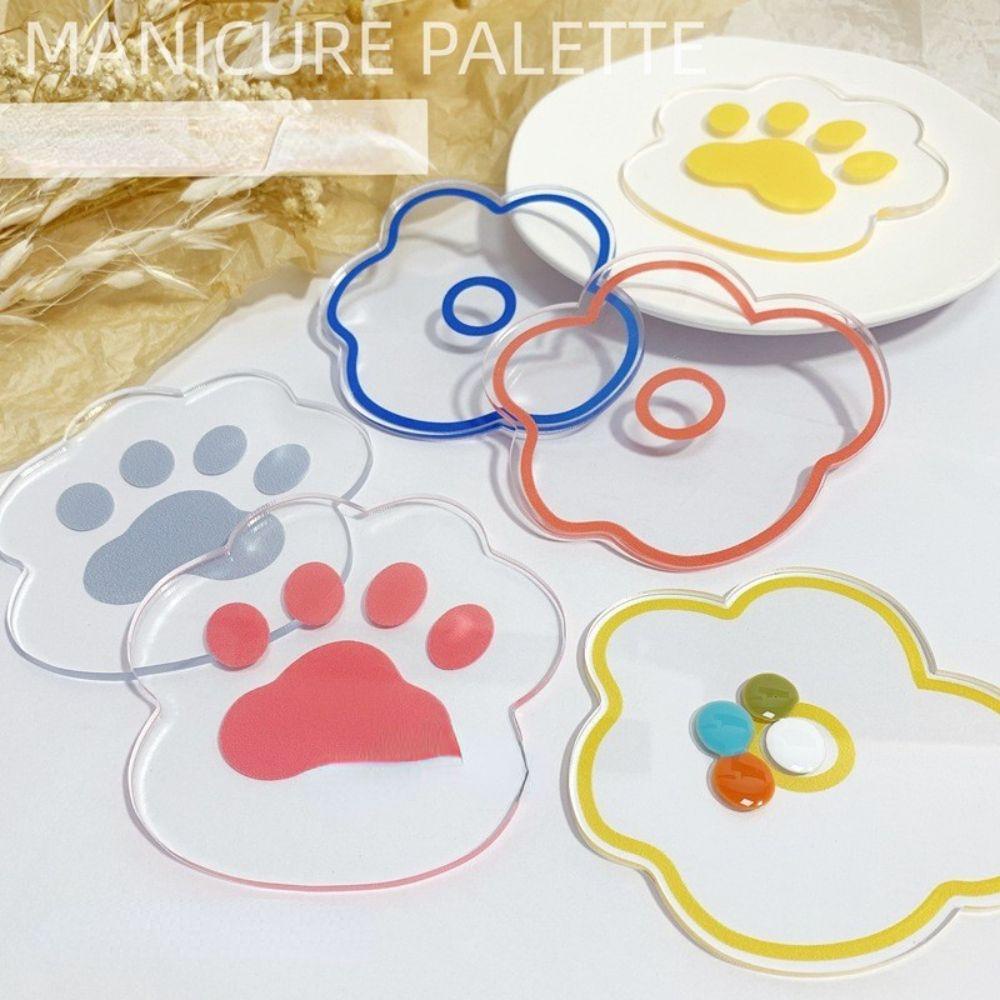 Mxbeauty Palet Lukisan Kuku Beruang Paw Akrilik Fotografi Gaya Jepang Manicuring Aksesoris Alat Peraga Menembak Kuku Menampilkan Stand Board