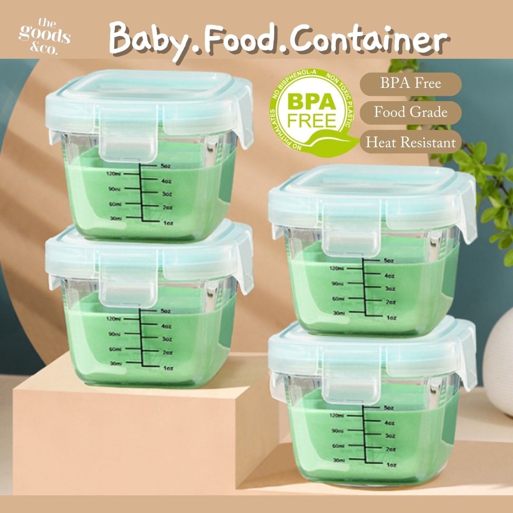 𝐆𝐨𝐨𝐝𝐬𝐂𝐨 Tempat Mpasi Kaca Wadah Mpasi Kaca Penyimpanan Mpasi Glass Baby Food Container