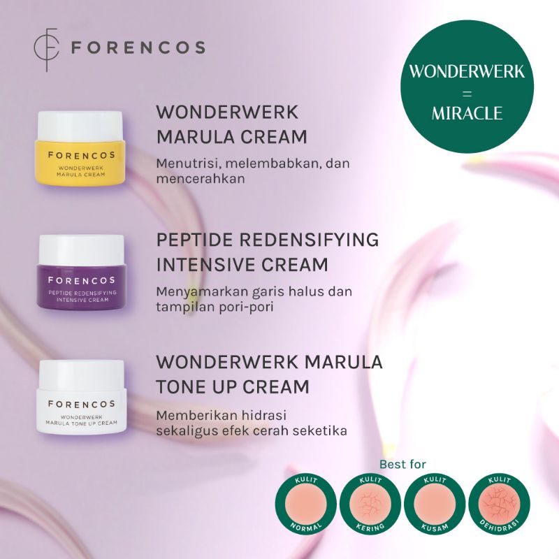 forencos/forencos wonderwerk marula cream/forencos tone up cream/forencos peptide cream