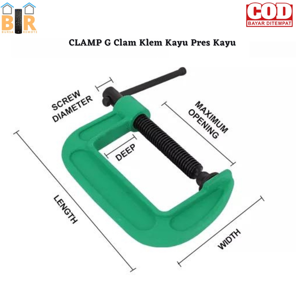 CLAMP G / klem G CATOK KAYU/ Penjepit Catok Kayu alat pertukangan 2-6INCH