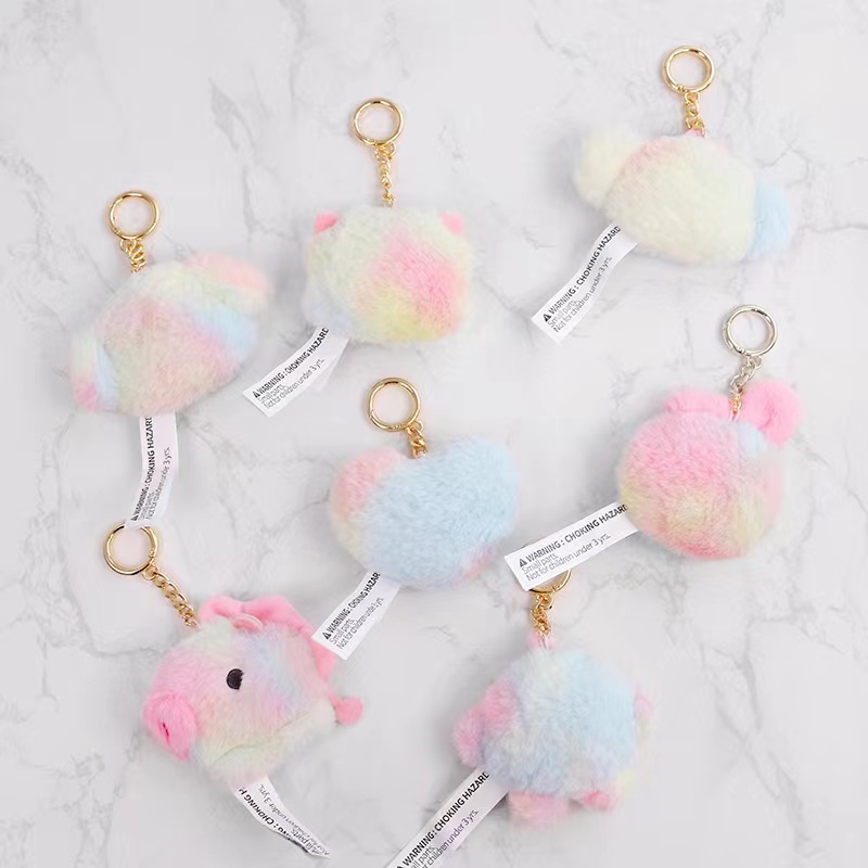 &lt; In Stock &gt; KPOP BTS BT21 Gantungan Kunci Gradien Lucu Mewah Lembut Mainan Boneka Keychain Tas Liontin