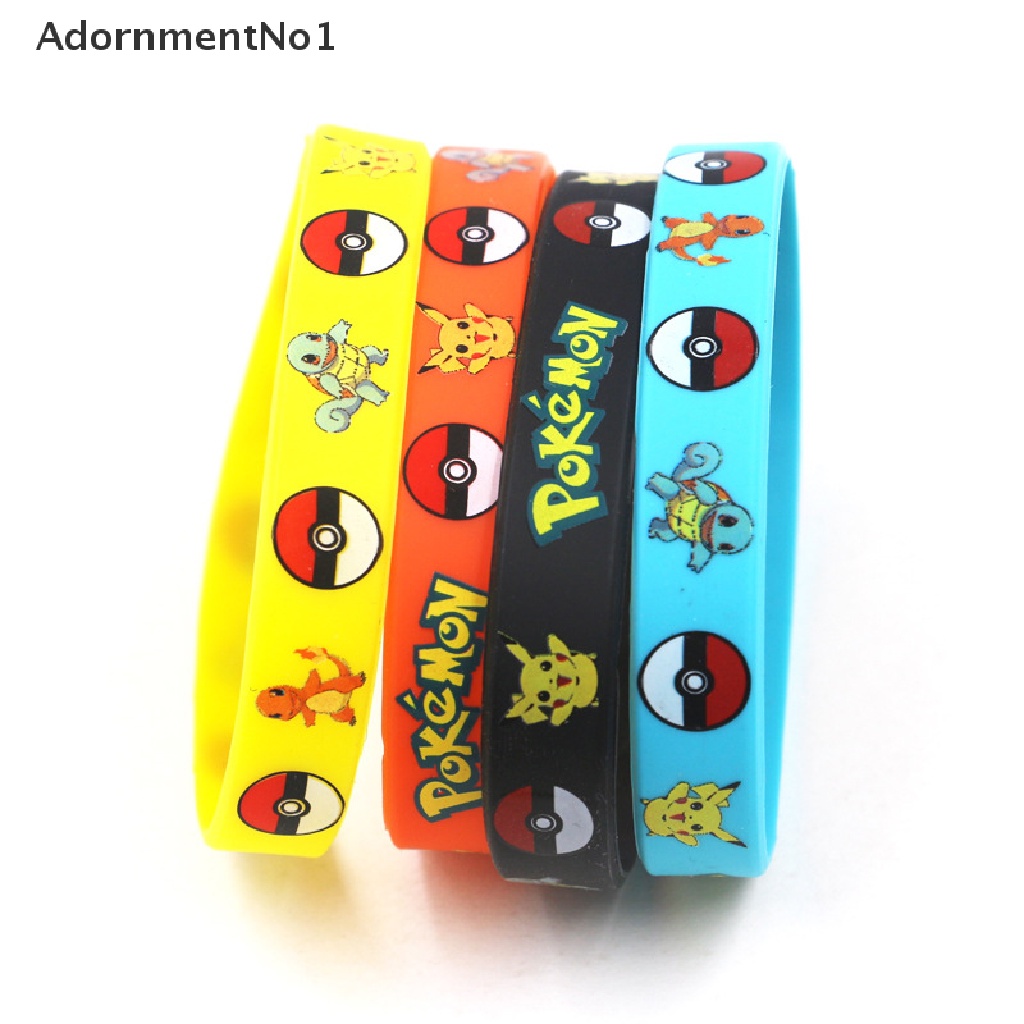 (AdornmentNo1) Gelang Tangan Silikon Motif Kartun Pokemon Pikachu Untuk Anak Laki-Laki / Perempuan