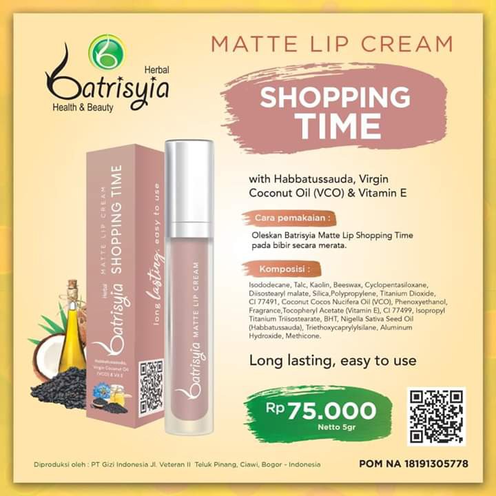 Batrisyia Matte Lip Cream varian Shopping Time (ST)