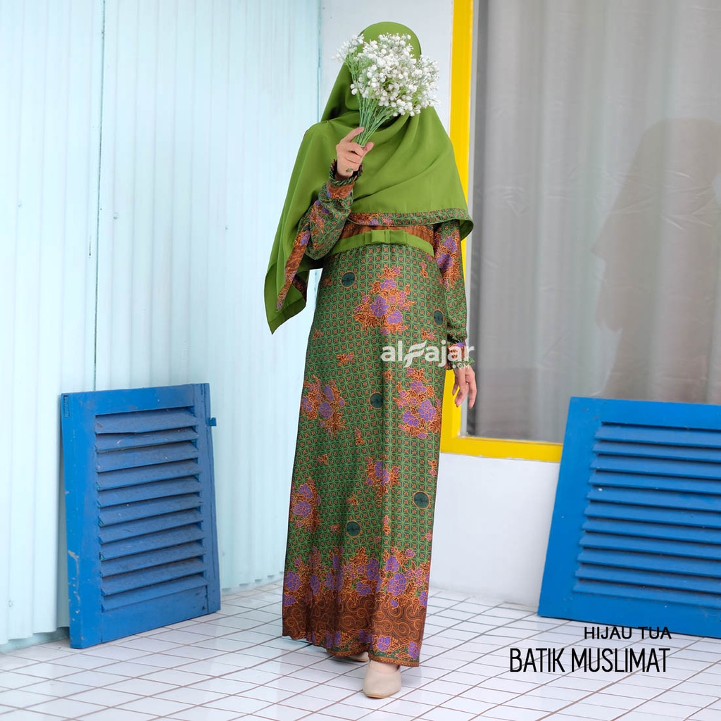 GAMIS BATIK MUSLIMAT NU Semi Sutra Dress Muslim FATAYAT Ori by Alfajar