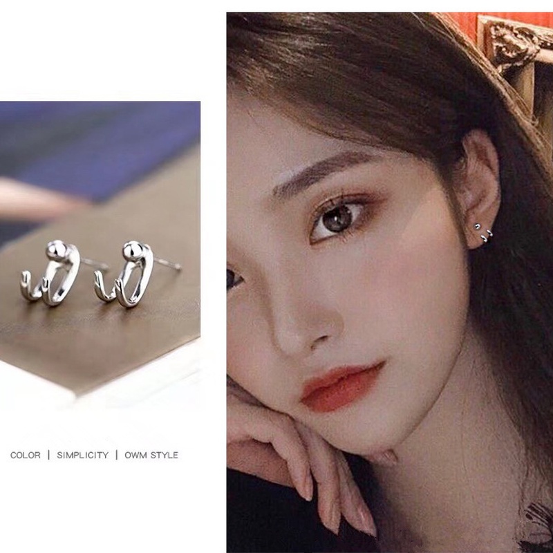 We Flower Anting Kait Ganda Bahan s925 Silver Untuk Wanita