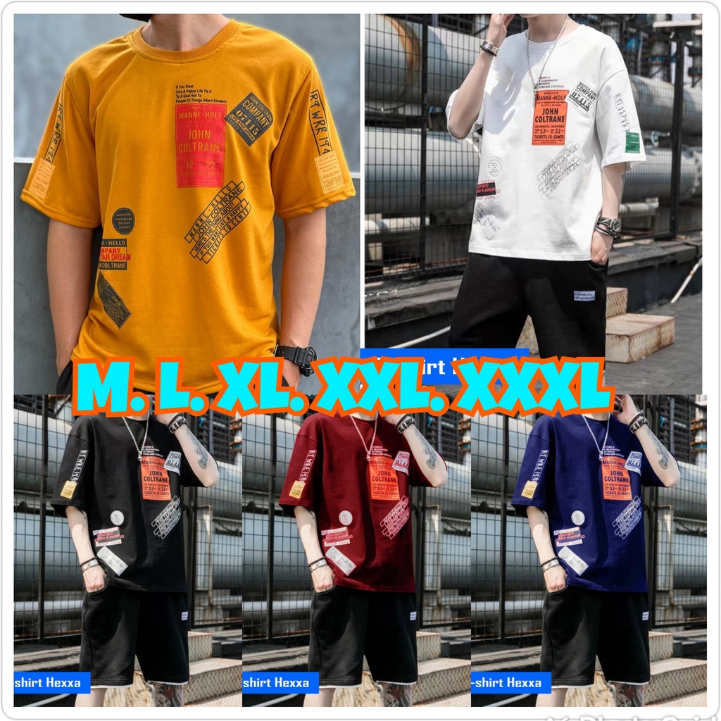 5 UKURAN M L XL 2XL 3XL KAOS T-SHIRT HEXXA/ KAOS PRIA MURAH / BAJU PRIA DEWASA MODEL OVERSIZ / ATASAN OVERSIZE COWOK TERBARU