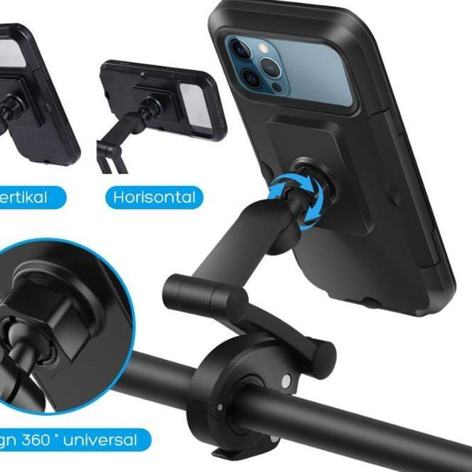 ☟ LC - Holder WATERPROOF STANG HM 18 360⁰ motor Stang /sepeda waterproof 360 card holder HP motor st