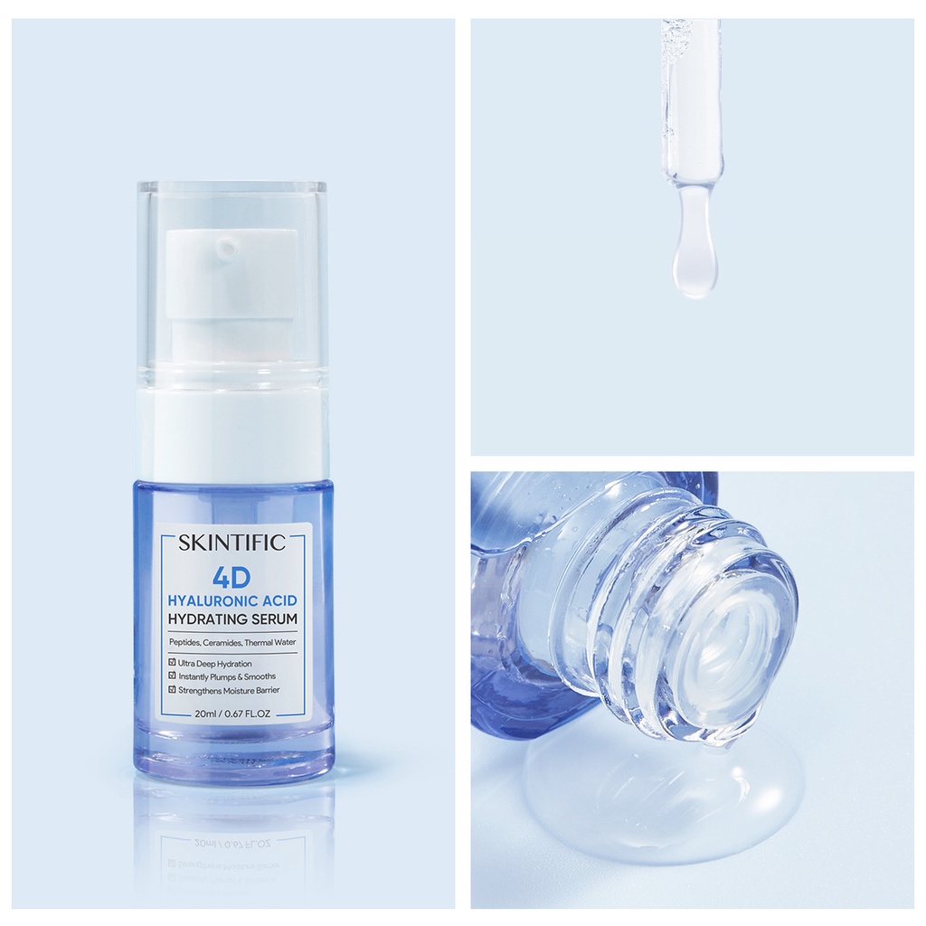 SKINTIFIC - 4D Pure Hyaluronic Acid Hydrating Serum Glowing Mist Serum Hydrating Facial Skin 20ml Serum Pelembab