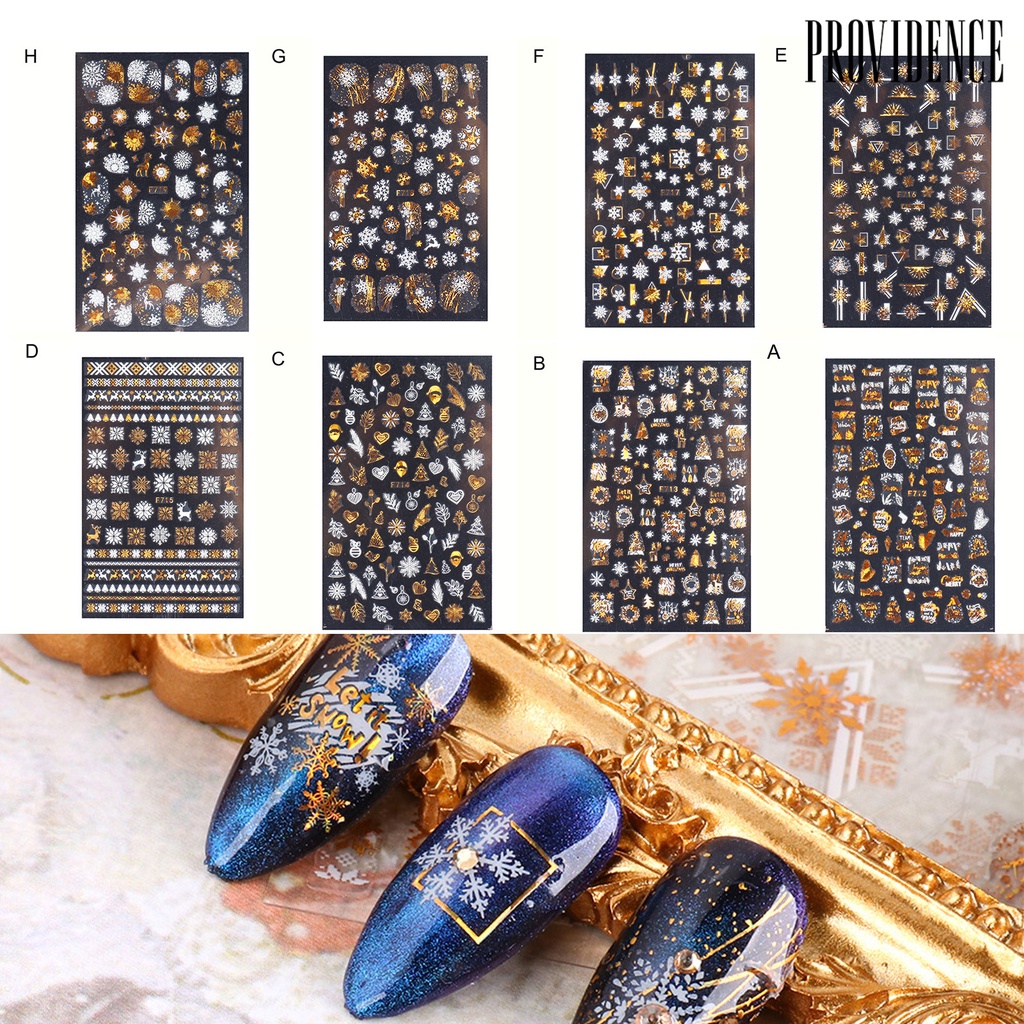 Providence Nail Sliders Various Patterns Beautify Nails Double Color Snowflakes Christmas Nail Art Foils Winter Decor for Female