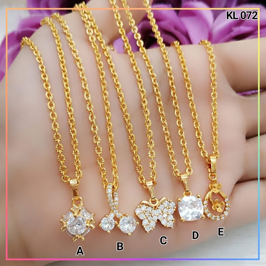 Kalung xuping kalung liontin dewasa permata kupu perhiasan lapis emas gold KL 072