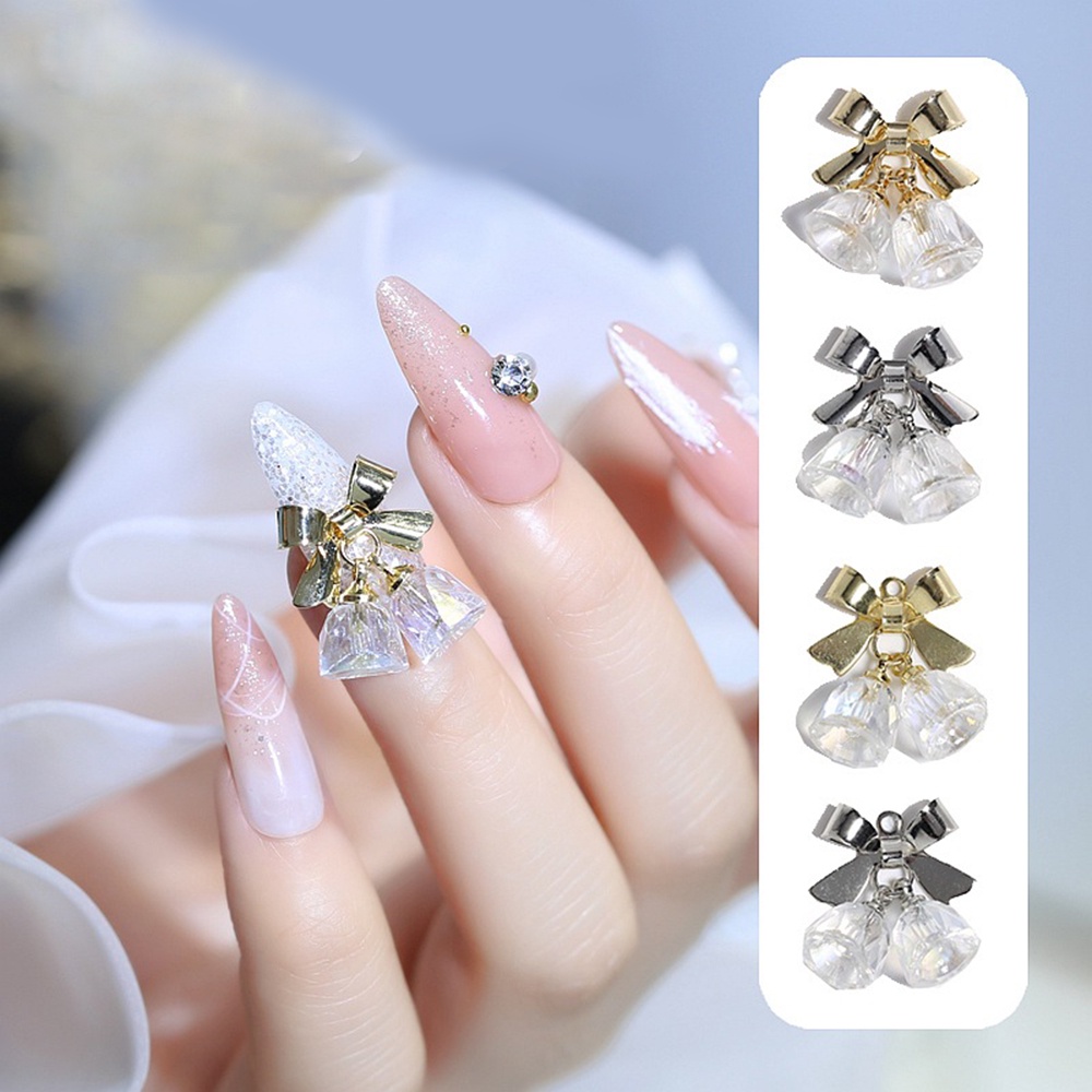 1pc Ornamen Pita Natal Warna Goldsilver Untuk Dekorasi Nail Art