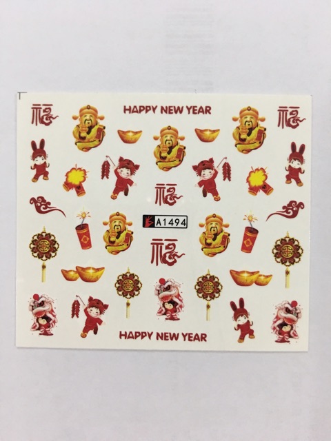 Stiker Kuku/Water Decal Nail Art Stickers chinese new year