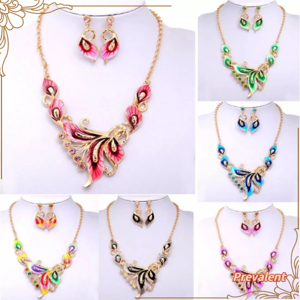 Set Kalung Rantai Dengan Liontin Kupu-Kupu + Bunga Untuk Wanita Butterfly