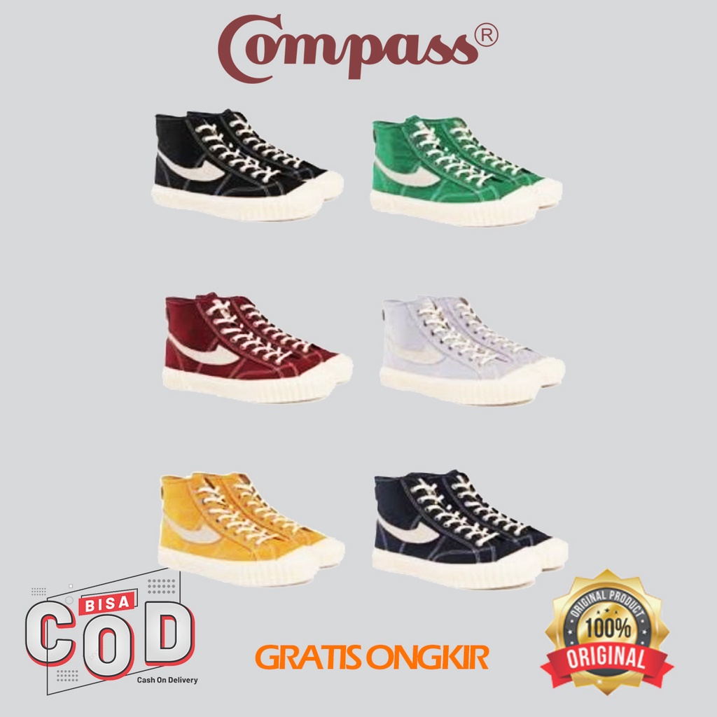 Compass Vintage High Black White / Yellow / Maroon / Green / Grey / Navy