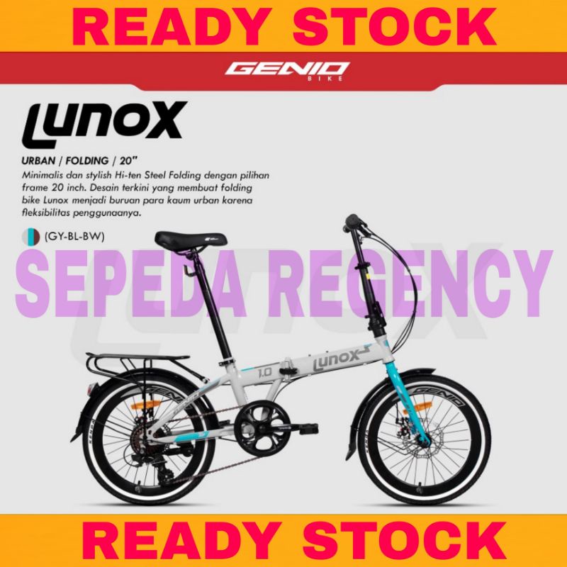 Sepeda Lipat GENIO LUNOX 16&20 INCH New 2022 Boncengan 7 Speed