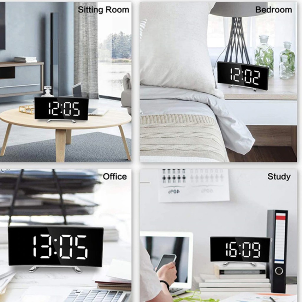 DT-6507 Jam Meja Digital Alarm Clock Mirror - DT6507 Jam Meja Desain Cermin